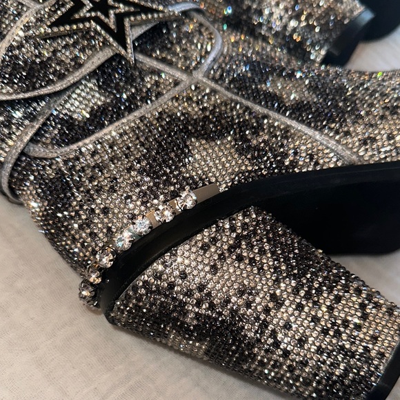 New Dolls Kill Sheriff Shine Cowboy Boots - Starry Silver - Picture 9 of 11